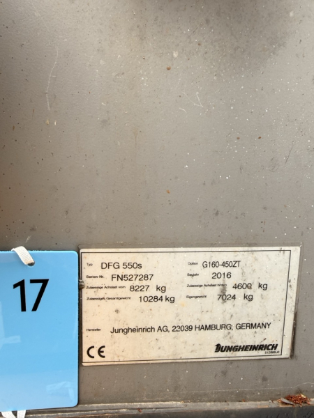 Jungheinrich Dieselgabelstapler DFG 550s (B17/26)