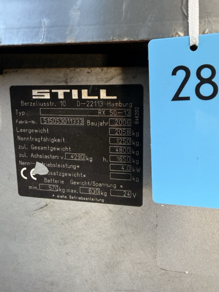 Still RX50-13 Elektrogabelstapler (B28/26)