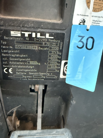Still R70-25 i Dieselgabelstapler (B30/26)
